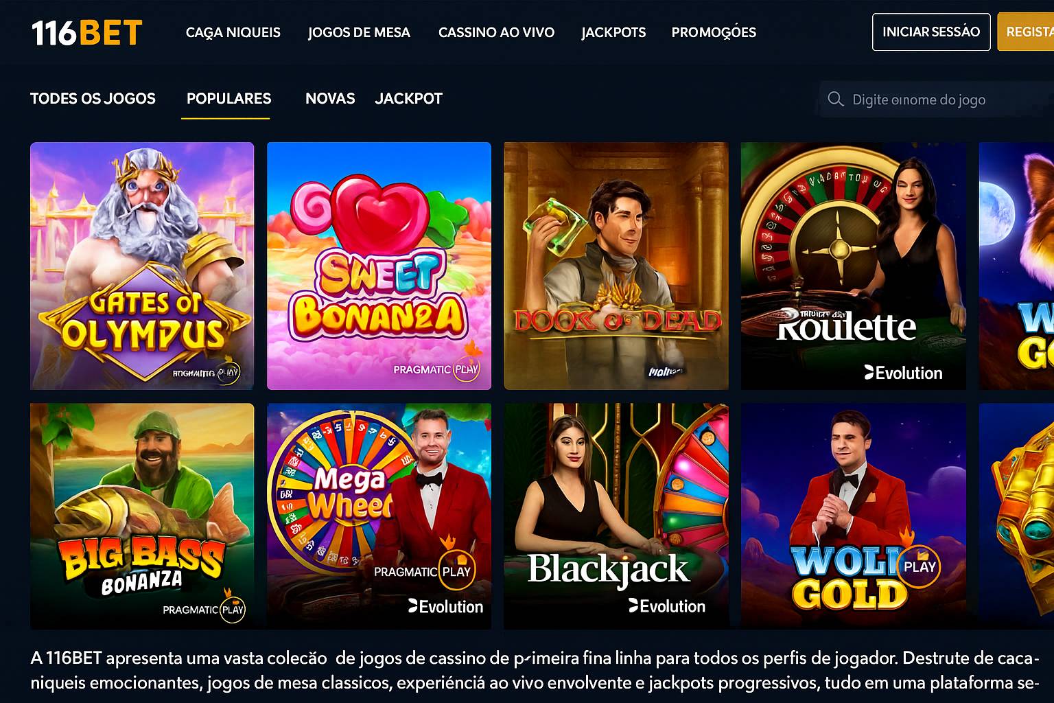 Jogos de cassino online inovadores e emocionantes na 116BET